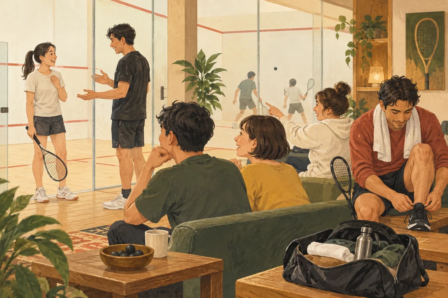 スカッシュのコラム一覧:目的から読むを表すイラスト